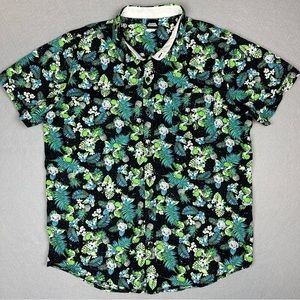 Super Mario Shirt Mens 2XL Casual Button Up Yoshi Pineapple Shirt Sleeve